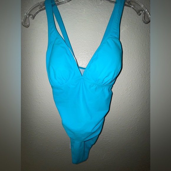 Profile by Gottex Womens Convertible V-Neck Swimsuit Tutti Frutti Aqua 10 New - Picture 1 of 10